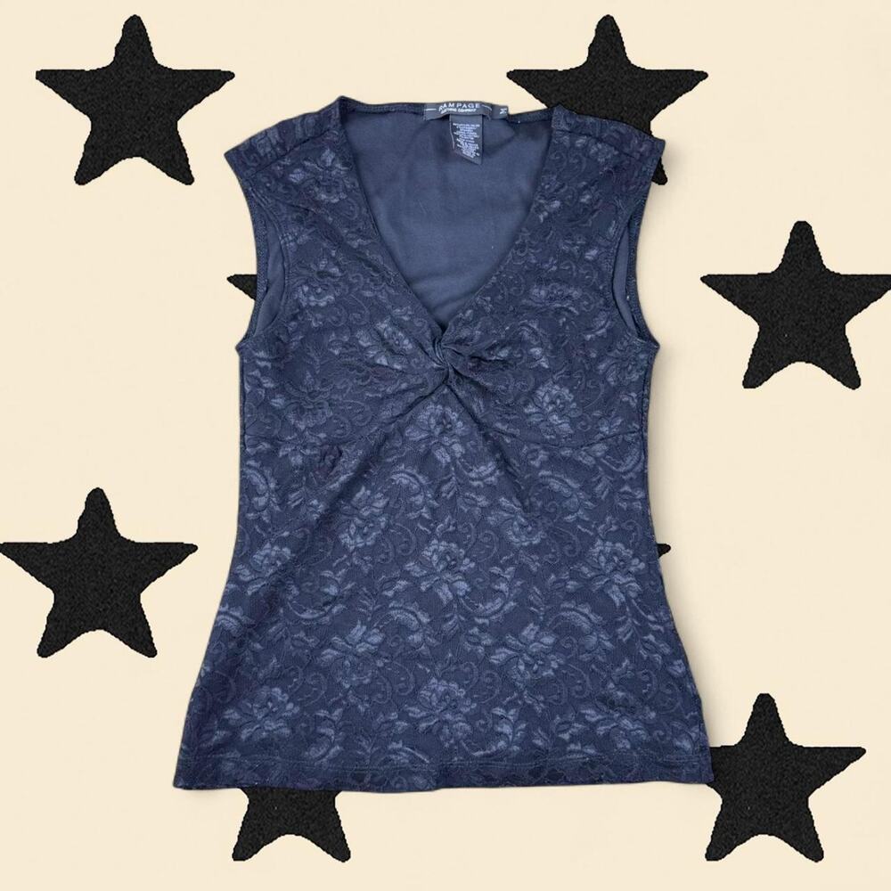 ★ Y2K Rampage Black Lace Knot Top ★